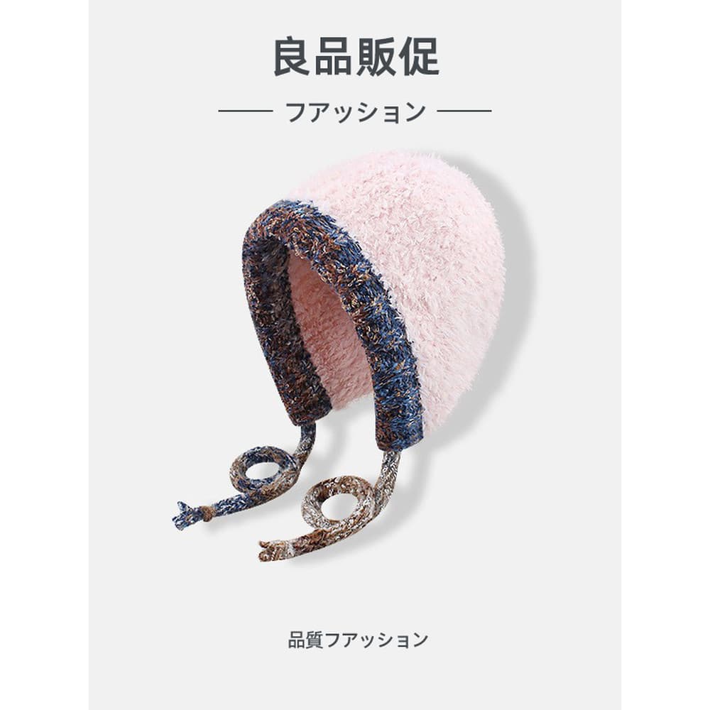 2025 novo produto estilo étnico tranças chapéu de lã de pelúcia feminino outono inverno quente All-Match proteção de ouv