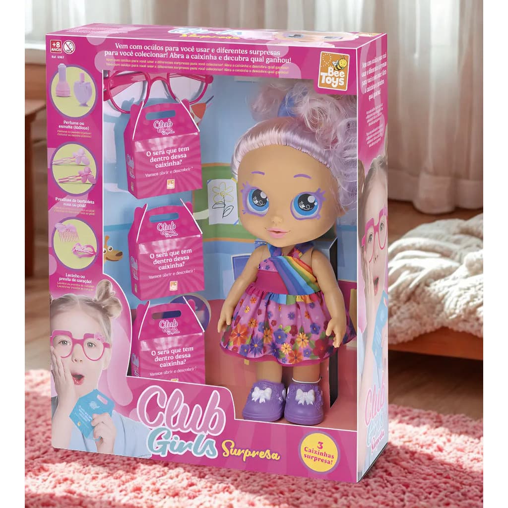 Boneca Club Girls Surpresa Bee Toys