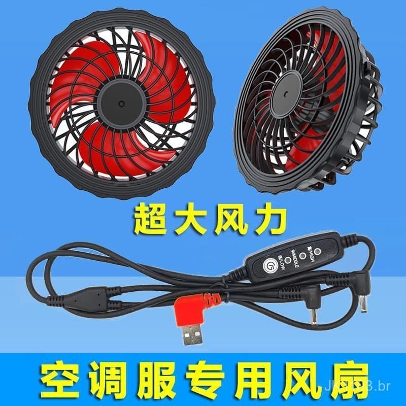 Ventilador de roupa com ar condicionado, ventilador de alta potência, acessórios de vestuário para resfriamento no verão
