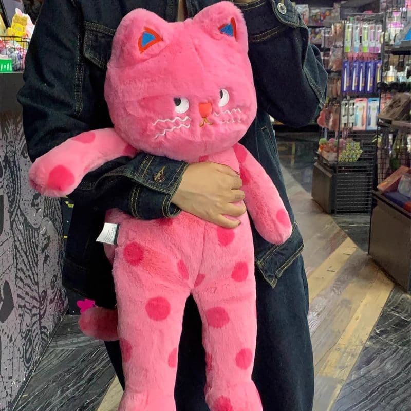 Polka dot gato grande gato Oversized bonito bolinhas gato almoço pausa travesseiro almofada boneca de pelúcia boneca men