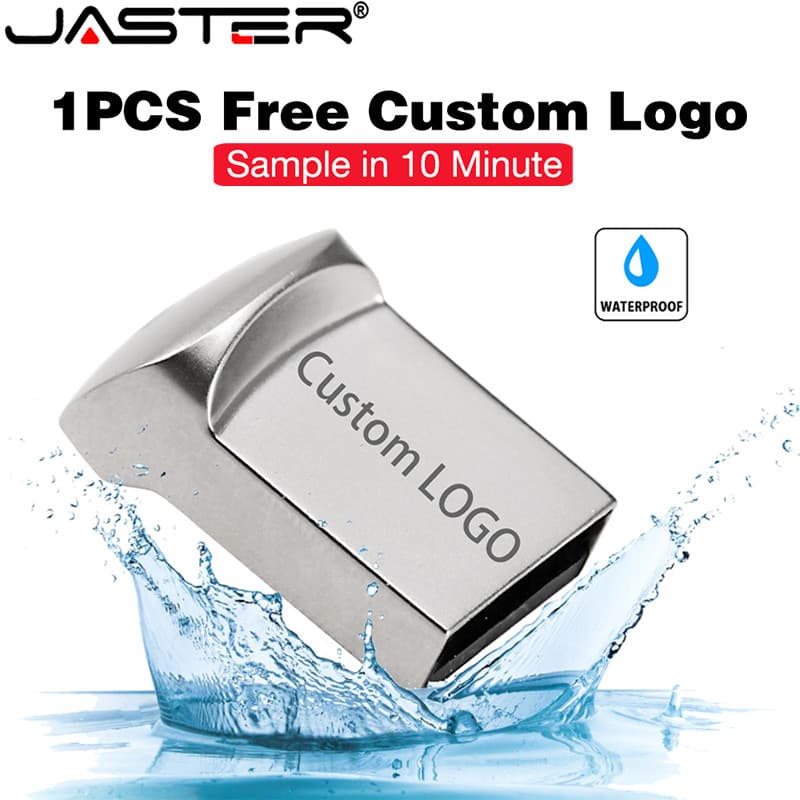 JASTER Mini Metal USB 2.0 Flash Drives Prata Presentes De Negócios Memory Stick Pen Drive Dispositivos De Armazenamento
