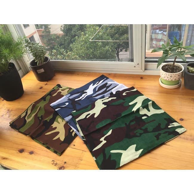 Todo o algodão camuflagem grande lenço quadrado Saliva toalha lenço de algodão puro lenço grande pano de carga 52CM Chen