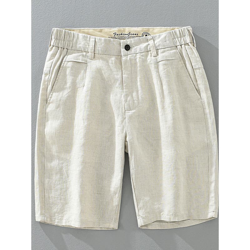 Novo estilo japonês Retro linho calças cortadas dos homens verão respirável linho Casual praia calças soltas Shorts lega