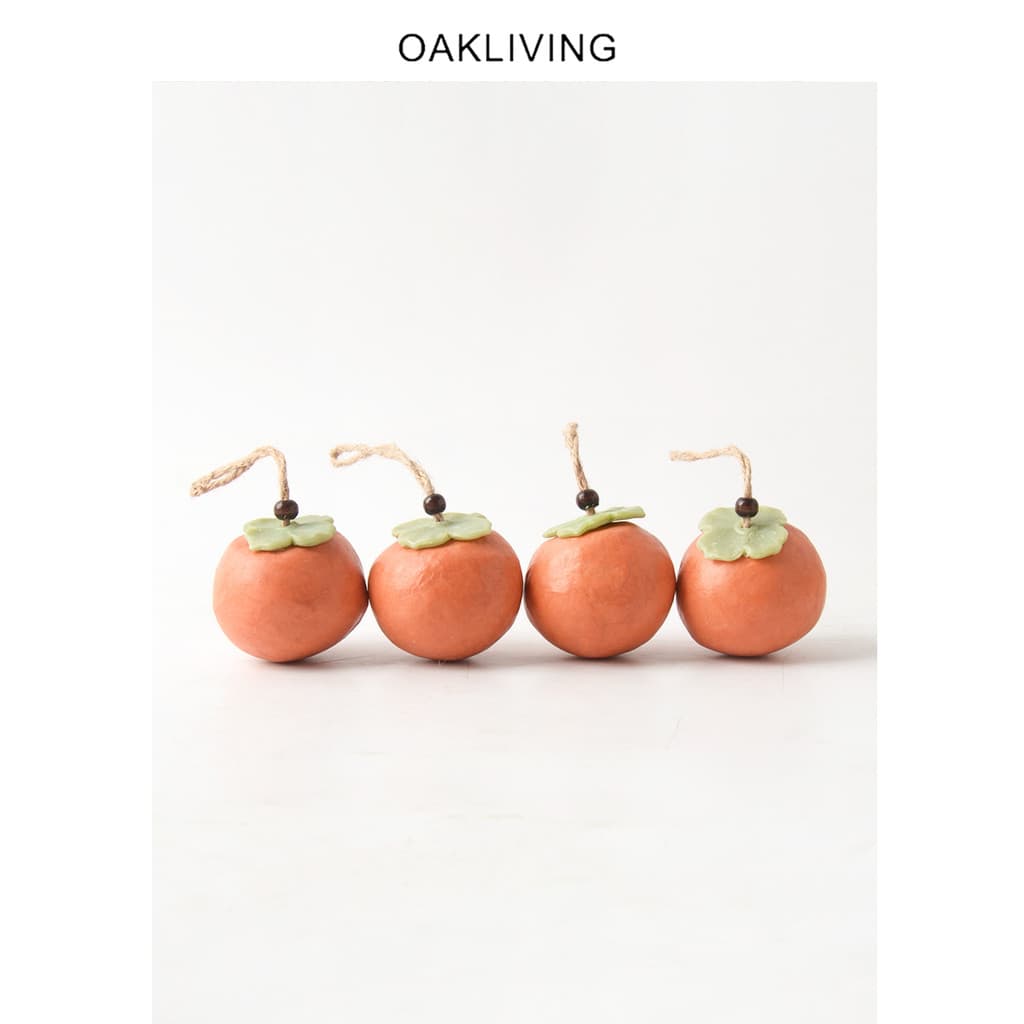 Oakliving criativo caqui aromaterapia sabão frio pingente forma de fruta decoração ins estilo pequenos ornamentos presen