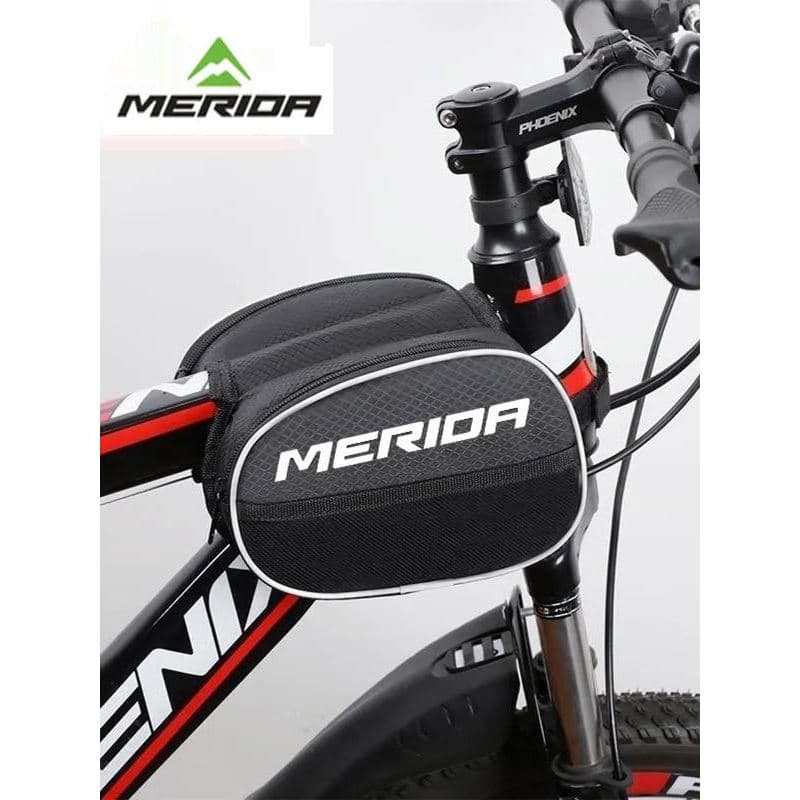 Merida bolsa para quadro de bicicleta, bolsa frontal para celular, Mountain Bike, feixe frontal, tubo superior, acessóri