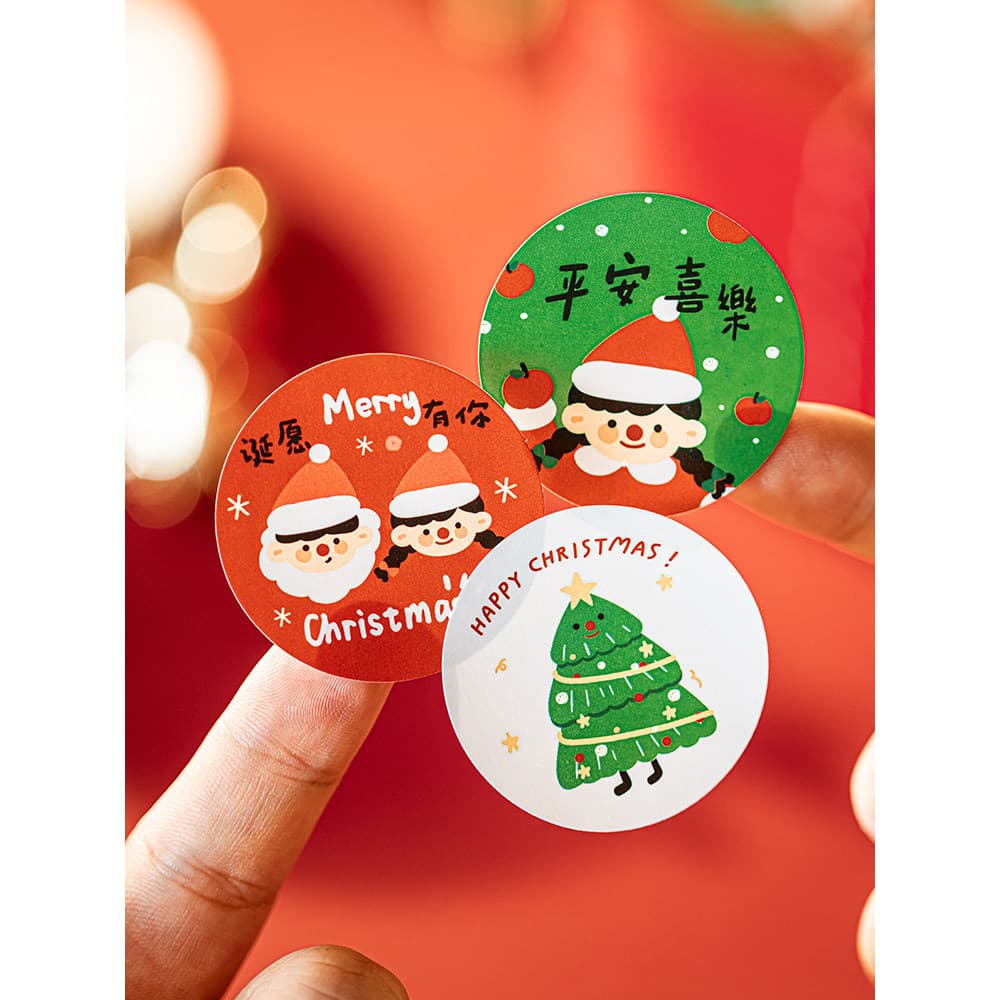 Adesivos de natal dos desenhos animados velho adesivos véspera de natal embalagem adesivos de vedação decoração etiqueta