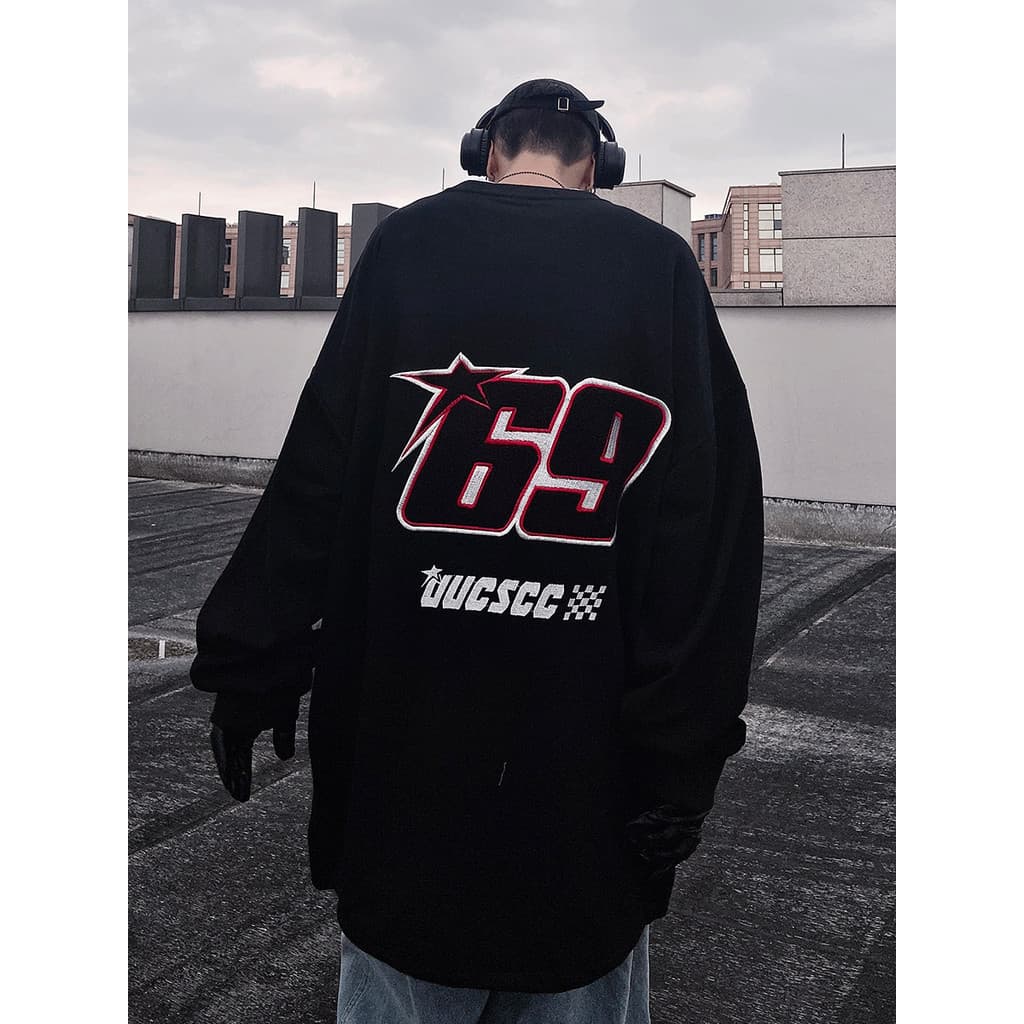 UUCSCC americano Hip-Hop Retro solto em torno do pescoço moletom masculino feminino casais Casual pulôver camisa de mang