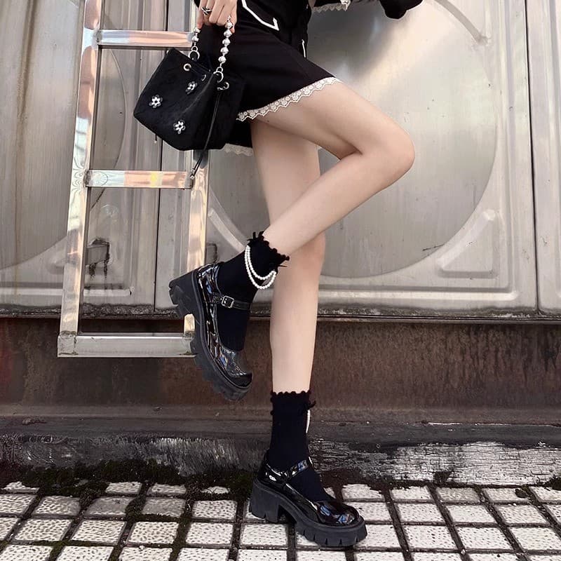 Preto branco meados de tubo meias femininas outono inverno ins na moda pérola arco bonito rendas jk Lolita meias