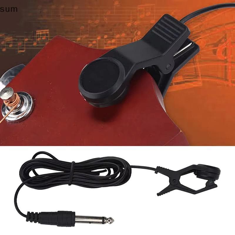 [sum] Universals Guitarra Acústica Piup Clip On Microfones De Contato Piezo Para Violino Banjo Bandolim Ukulele Instrume