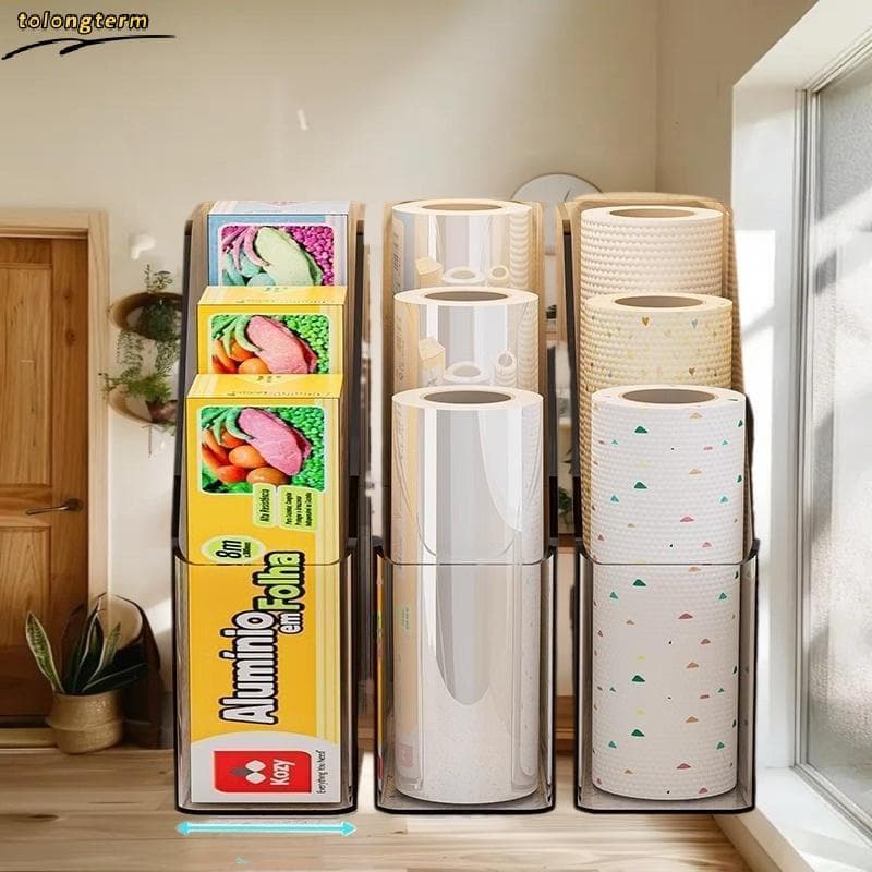 Caixa De Armazenamento Saco De Lixo Recipiente Para Plástico Envoltório Luvas Dispensador Cozinha Armário Porta Organiza