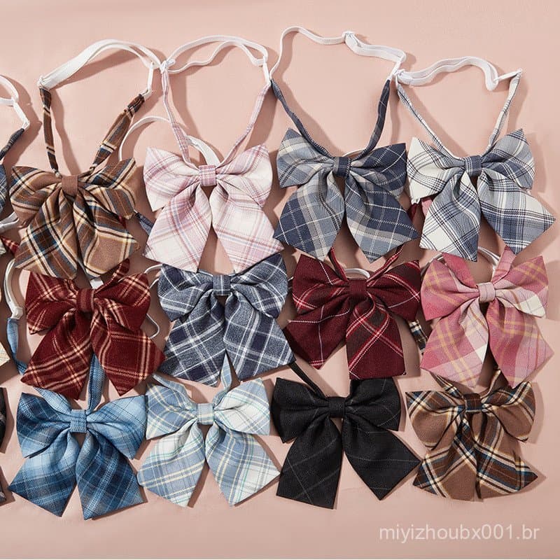 Gravatas borboleta estilo japonês e coreano, gravatas, flores de pescoço femininas, fitas estilo universitário, gravatas