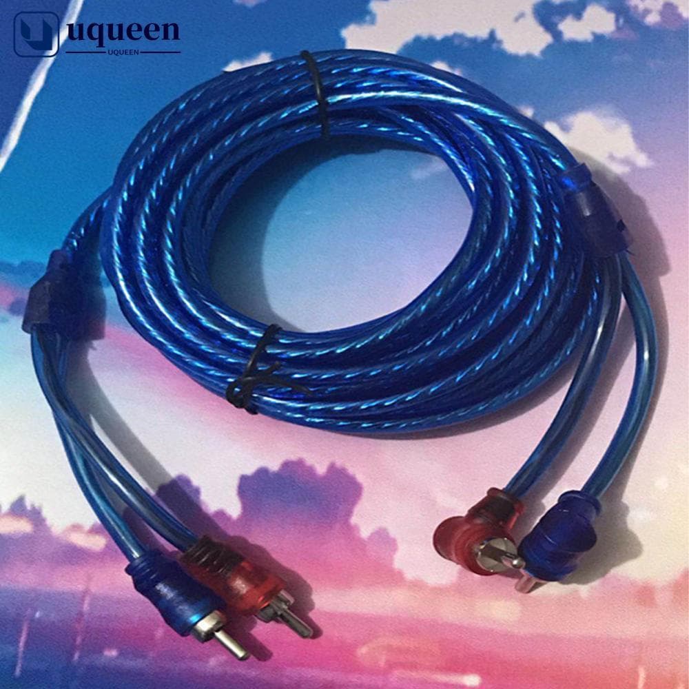 UQUEEN Carro Automotivo Cobre Puro Cabo De Áudio Sistema Modificação Subwoofer Amplificador 2 RCA Para Fio Sinal L7X3