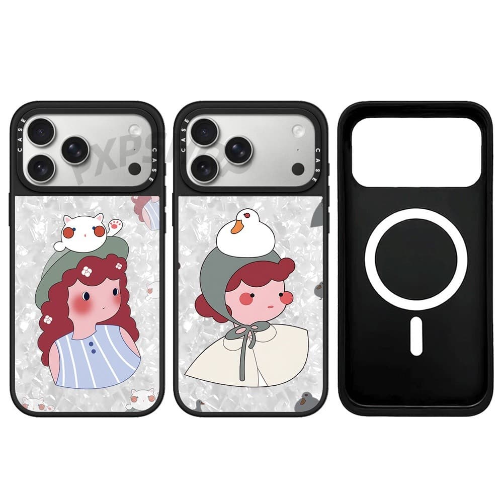 Capa De Telefone Espelhada Fritilar Magnética Para IPhone 17 Pro Max 17Air 16 15 14 13 12 11 À Prova De Choque Proteger