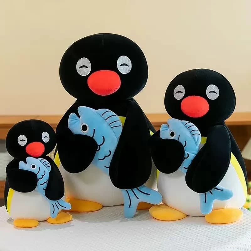 Bonito Pinguim Coelho Travesseiro De Pelúcia Gordinho 3D Novidade Boneca Brinquedo Bebê Dormir Lance Presentes Para Cria