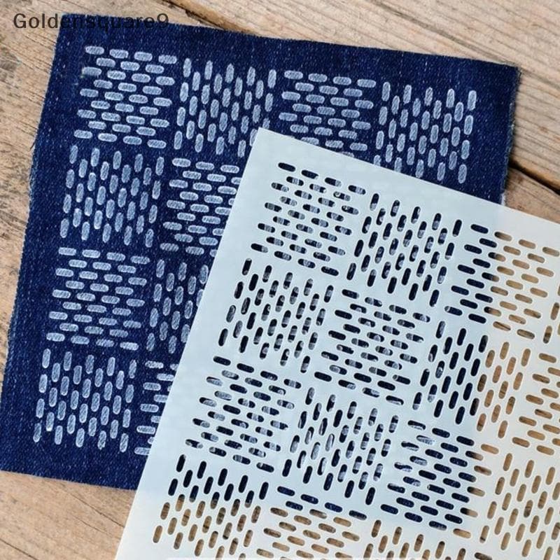 goldensquare9 9/32 Pçs Modelo De Bordado Sashiko DIY Geométrico Retalhos Estêncil Reutilizável PET Artesanal Ferramentas