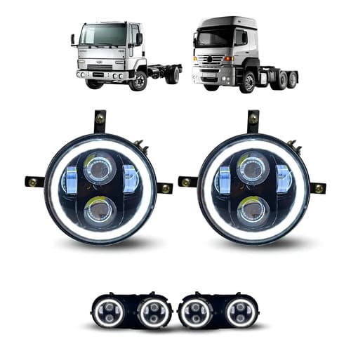 Farol Angel Led 5.75 + Suportes Cargo 815 Mb 1938s Frontal