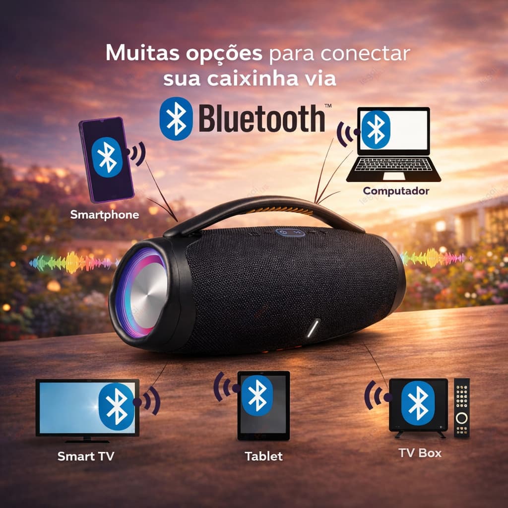 Som Boombox 3 Bluetooth Caixa De 70W Potência Extra Bass Qualidade De Som A Prova D’Água Aux Diversos tamanhos