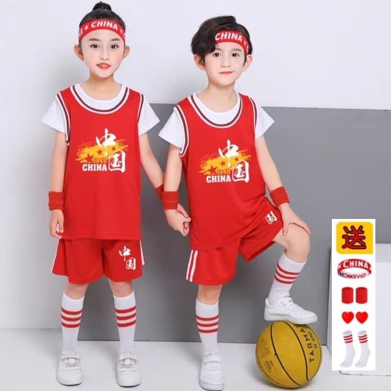 Crianças uniforme de basquete terno meninos de manga curta jardim de infância meninas desempenho roupas estudantes da es