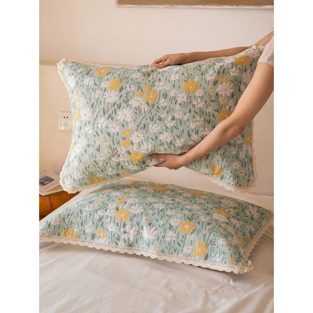 Mori série Floral algodão legal tapete capa de almofada 100 algodão respirável legal capa de almofada um par conjunto ve