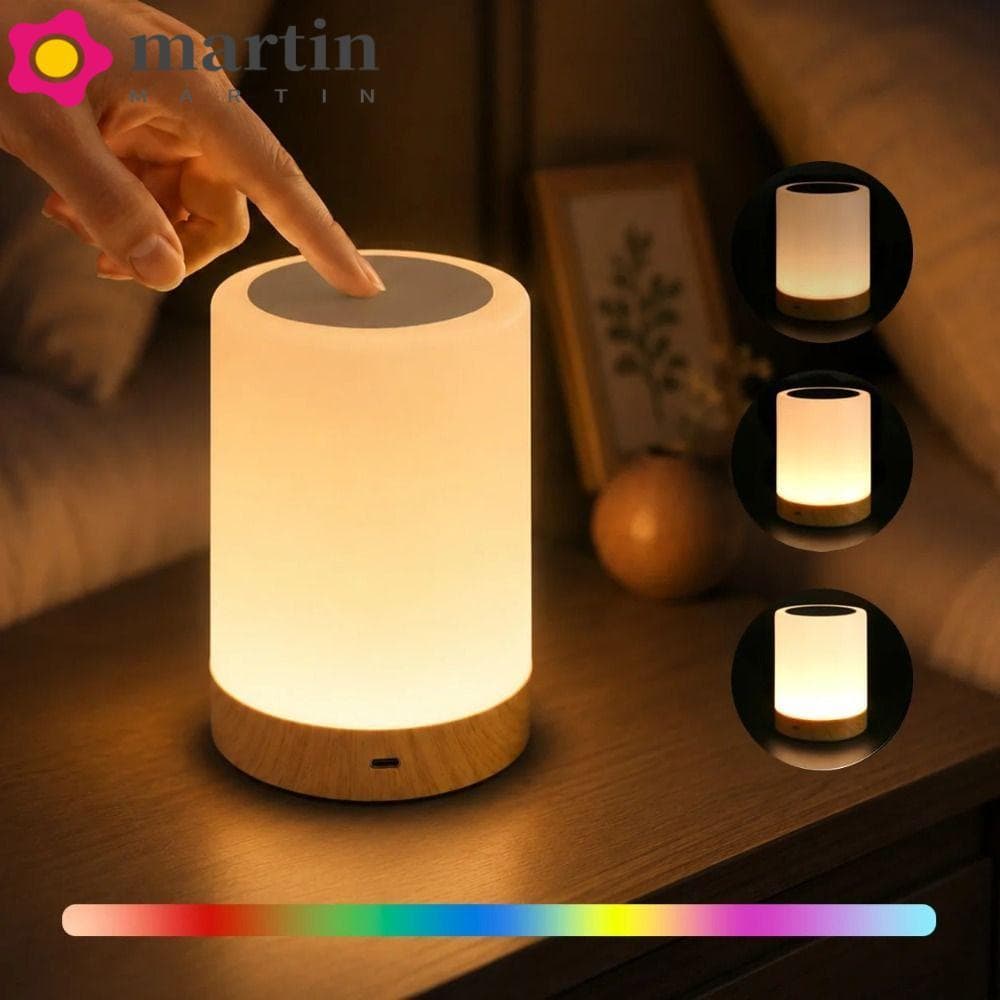 Lâmpada De Mesa Regulável MARTIN , Luz Noturna LED Recarregável USB Com Mudança De Cor , Modo Multicolorido