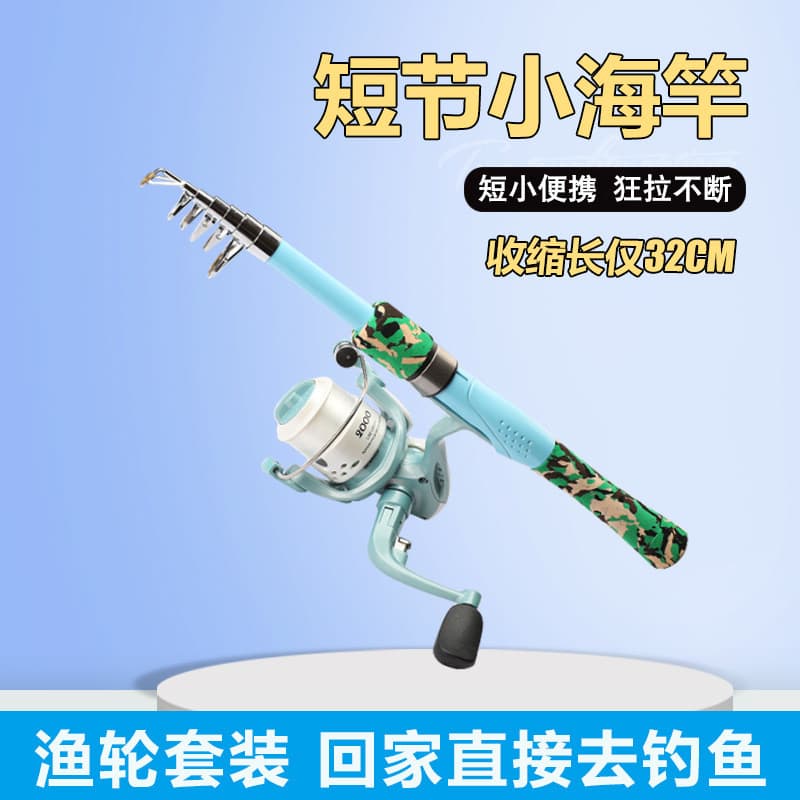 Mini vara marítima Ultra curta 27m 21m vara de pesca conjunto de equipamentos de pesca vara de pesca de bolso ZP1K