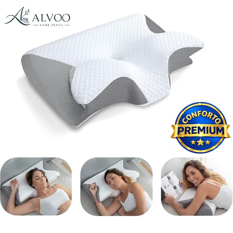 1pc Travesseiro Cervical De Espuma De Memória , Ortopédico De Contorno Ergonômico 2 Em 1 Para Dor No Pescoço , Travessei