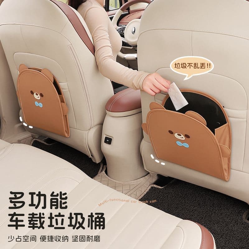 Estoque pronto Lixeira de carro dobrável saco de lixo para carro criativo bonito Interior do carro traseiro armazenament