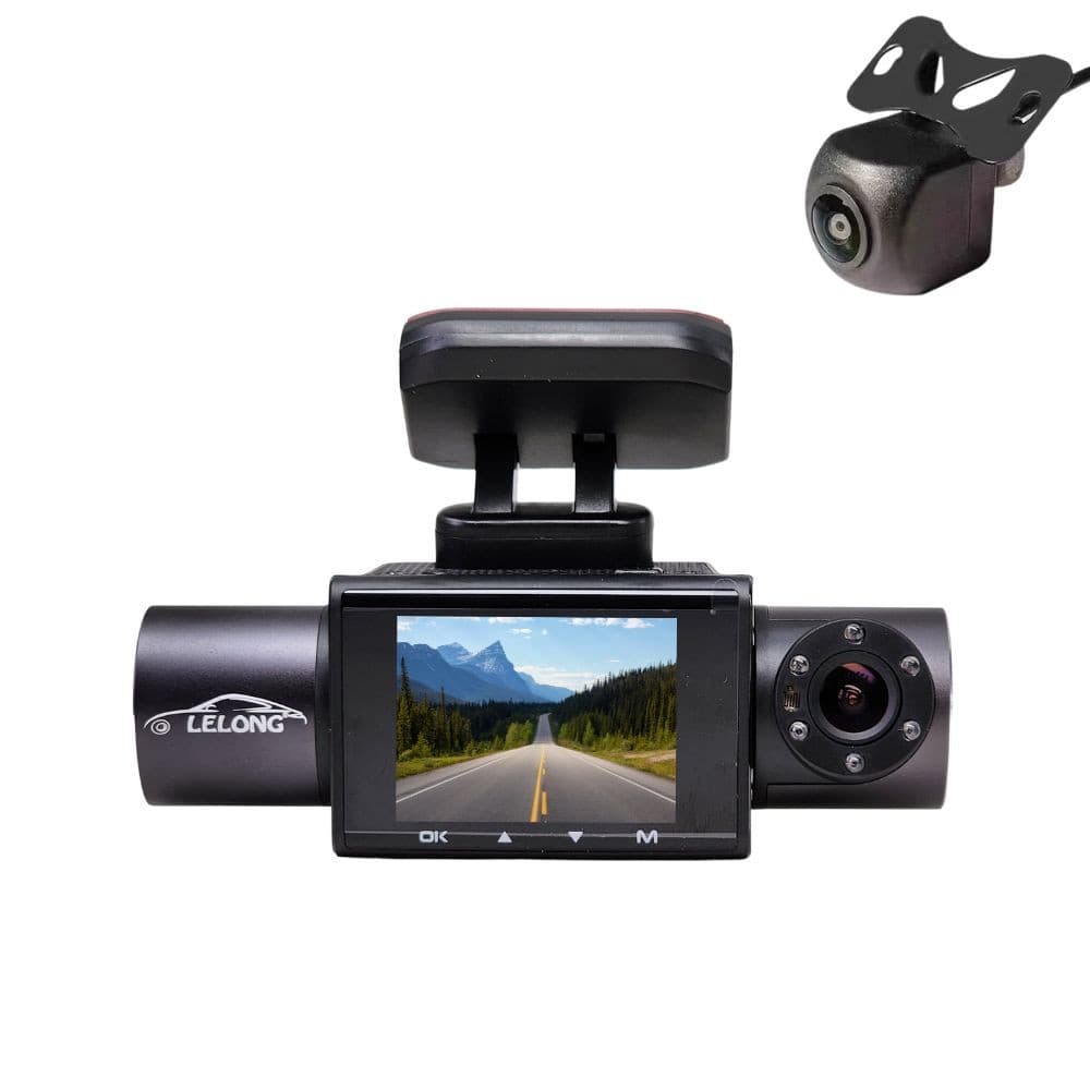 DASHCAM CAMERA VEICULAR INTERNA  COM DVR 3 CAMERAS 2"