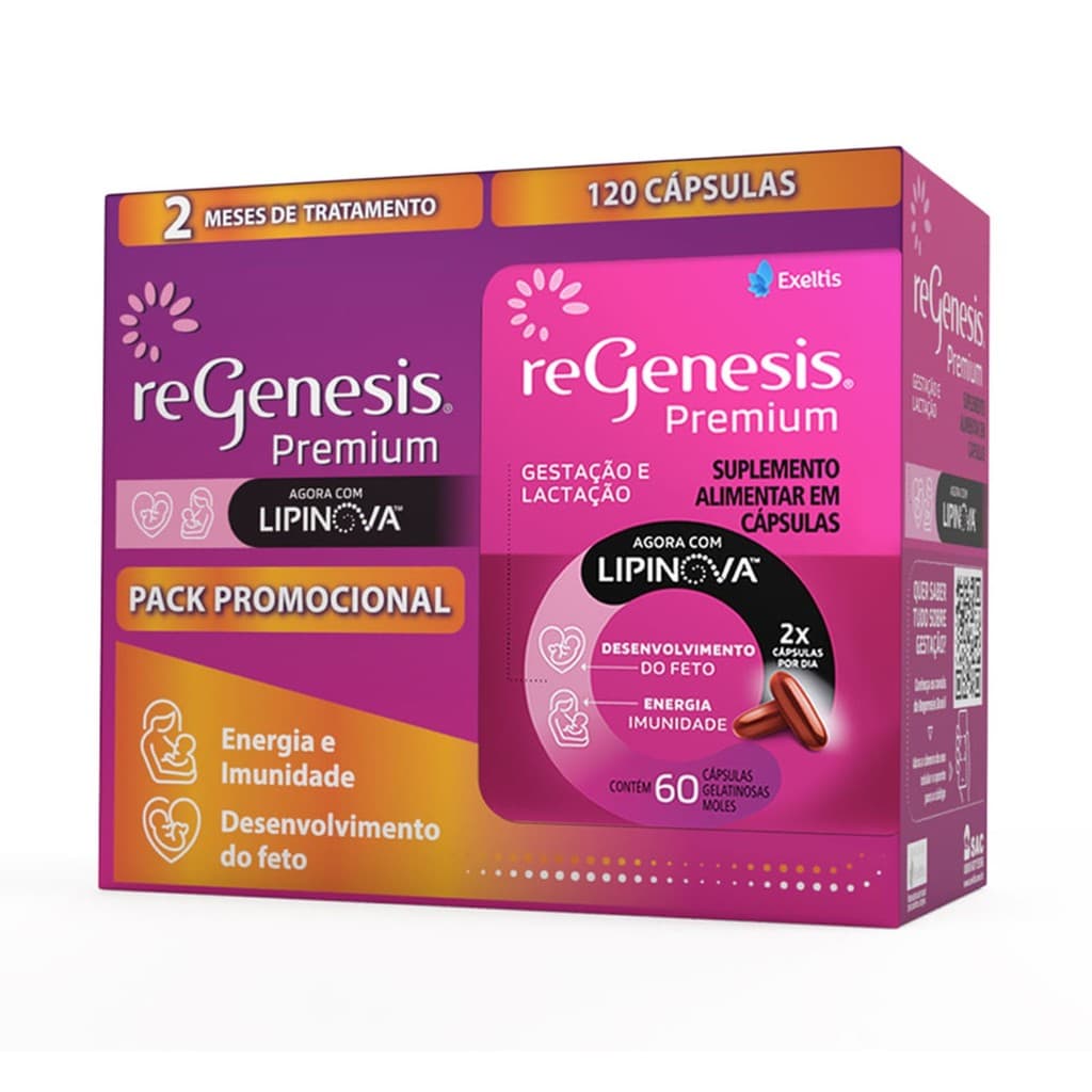 Regenesis Premium 120 Cápsulas – Suplemento Alimentar com Vitaminas, Minerais e Antioxidantes