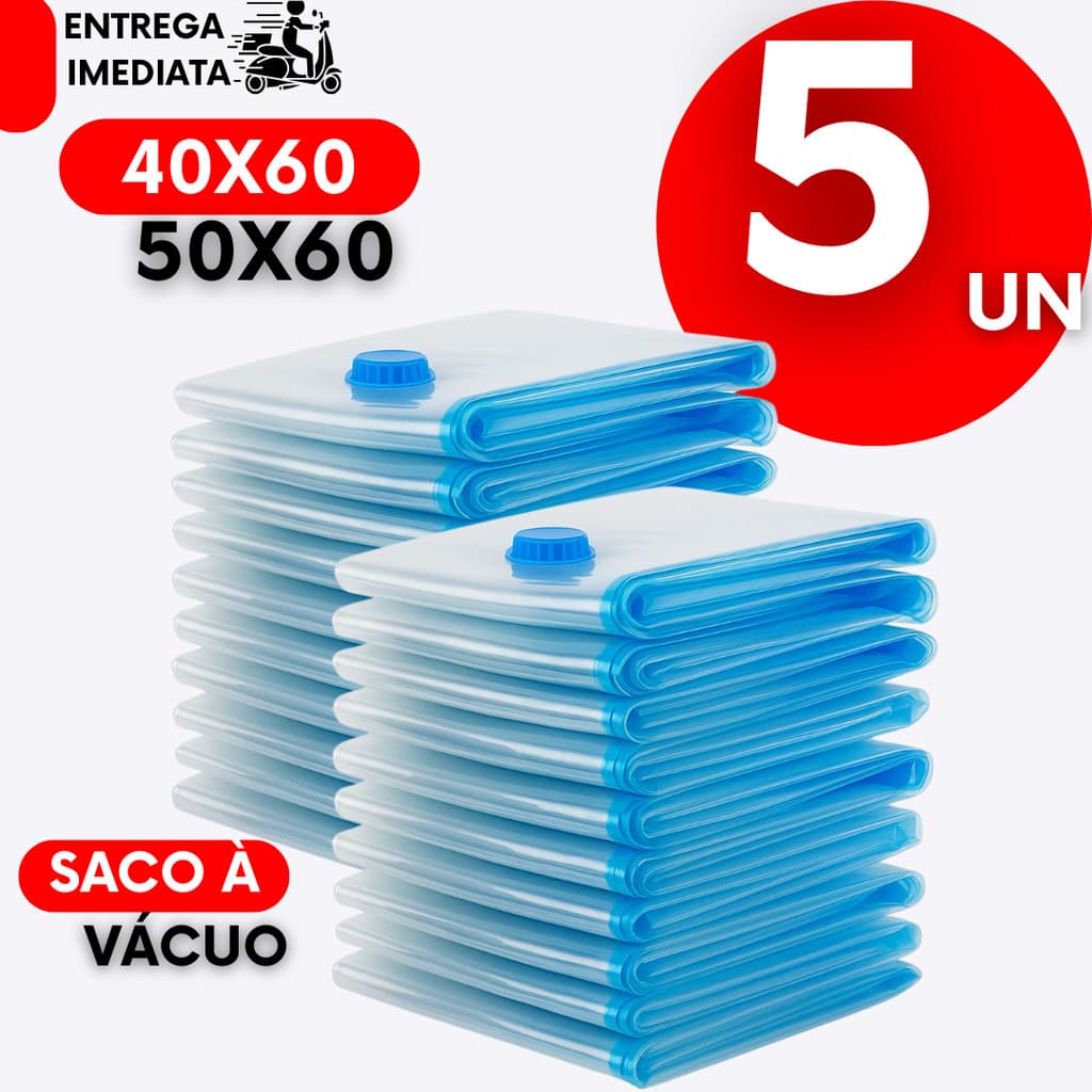 Kit 5/3/2/1 Saco a Vácuo 40X60 50x60 Organizador de Mala Para Viagem Guarda Roupa Edredom Cobertor