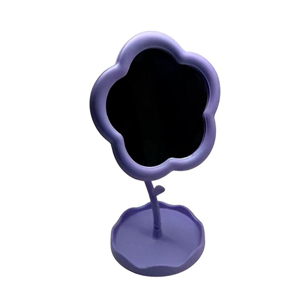 Espelho de Mesa Florido Roxo para Maquiagem e Decoração
