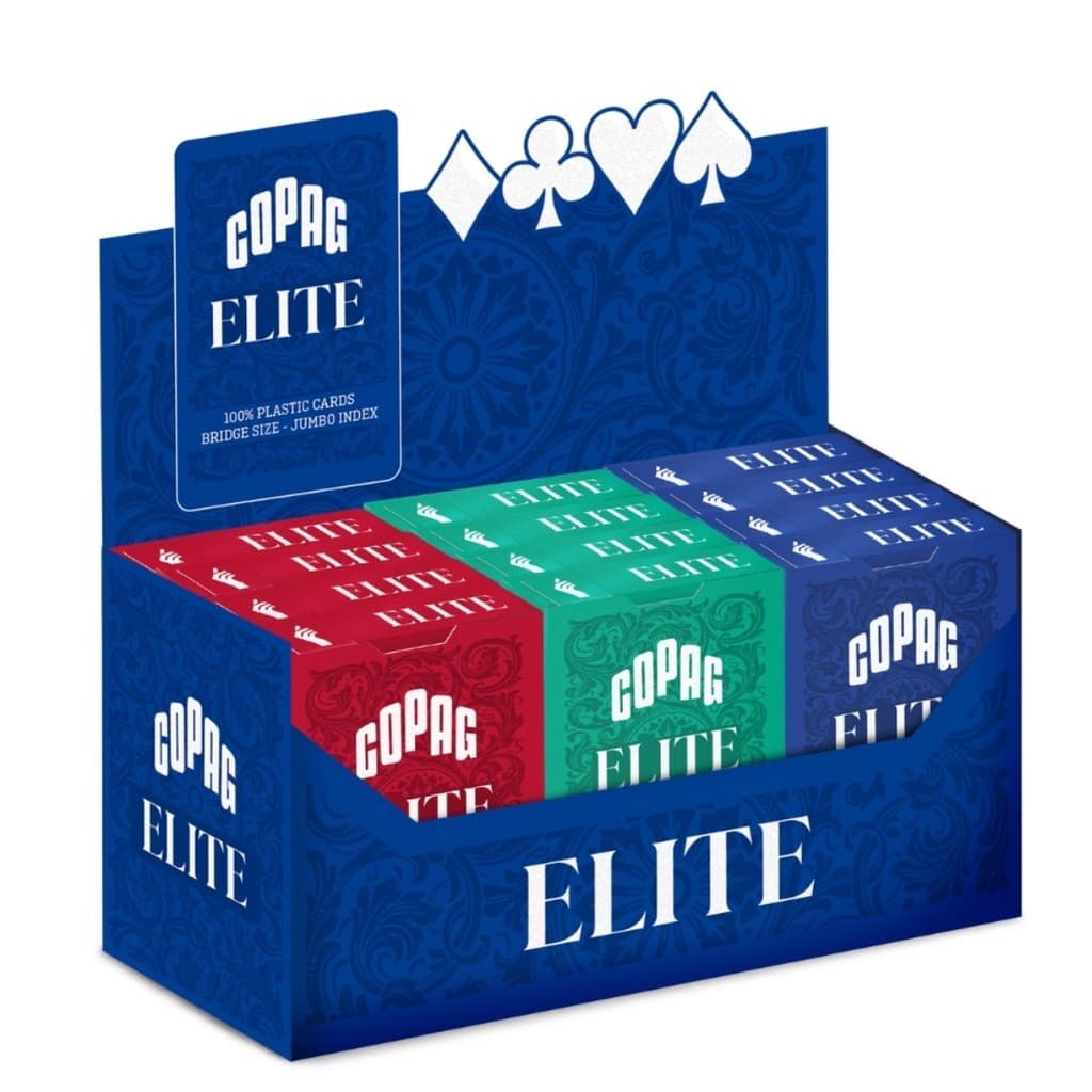 Baralho Plástico Elite Azul Copag 55 Cartas Naipe Grande AZ