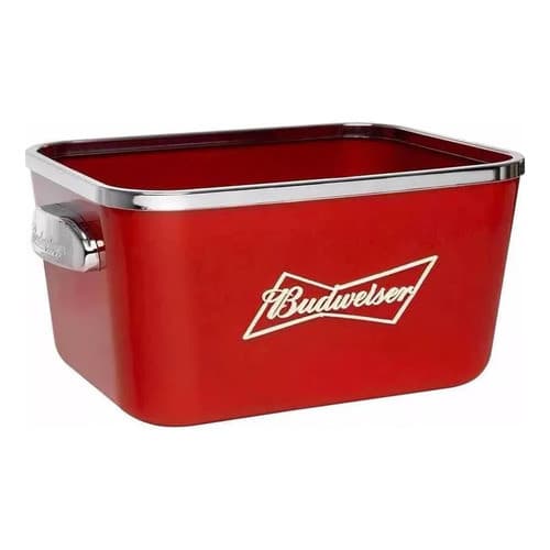 Balde De Gelo Budweiser Retangular 5lts Vermelho