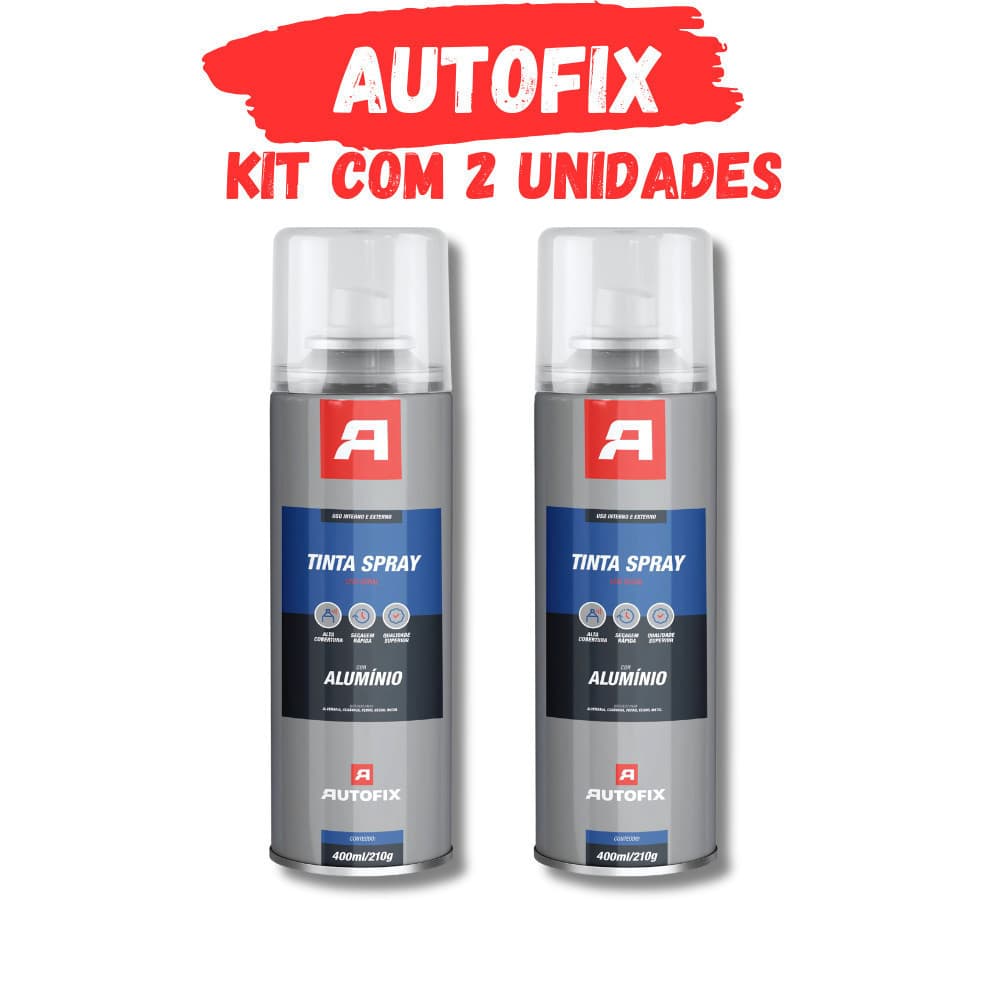 Kit 2 Tinta Spray de pintura Uso Geral 400ml - Aluminio OK