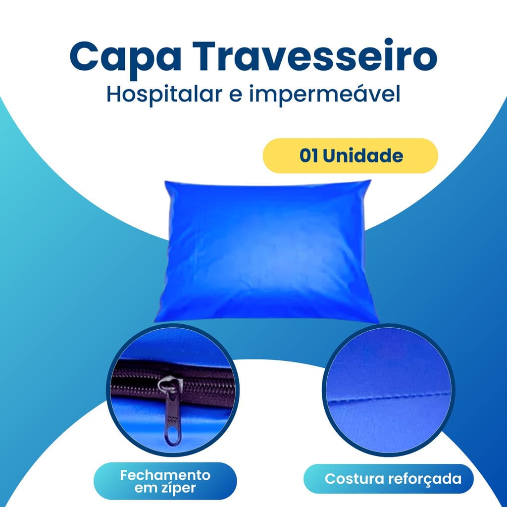 Capas Travesseiro Fronha Protetora Impermeável 50x70cm Com Zíper