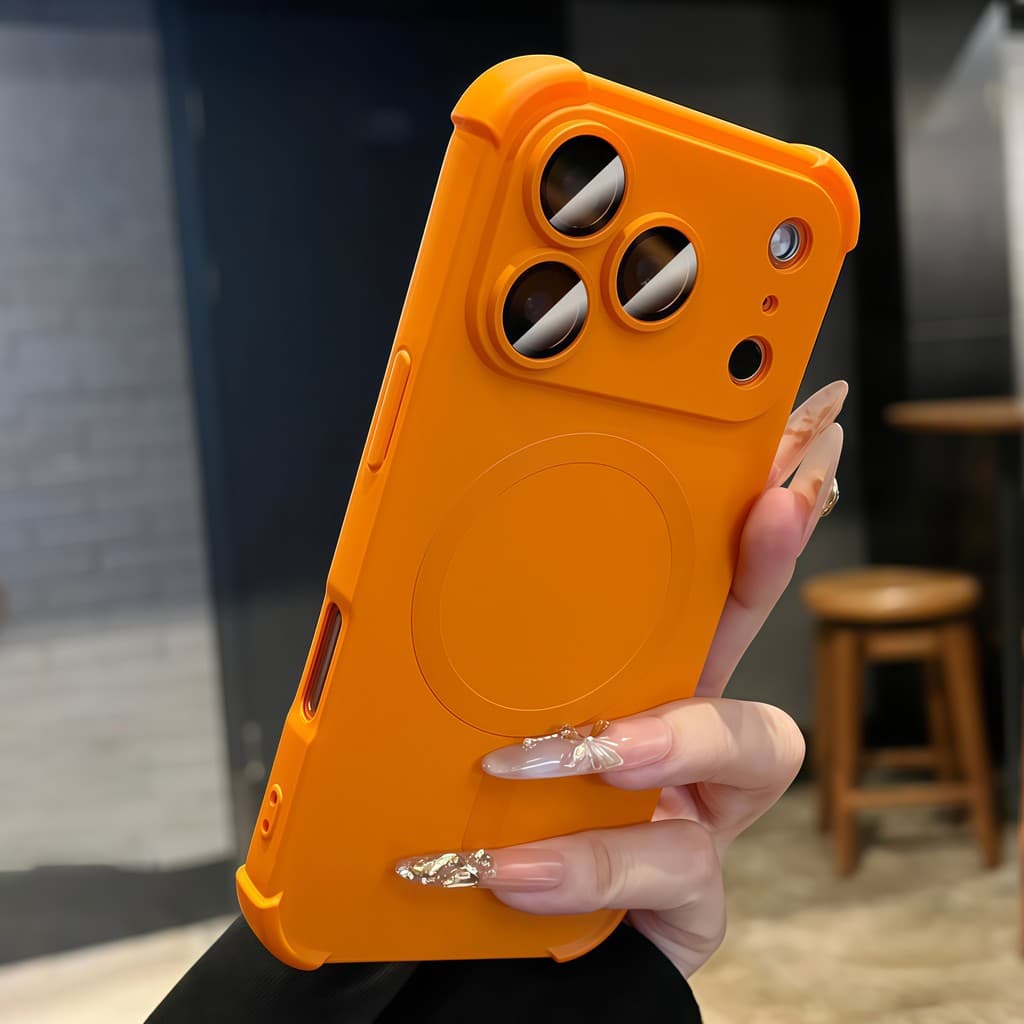 Luxo Magnético Quatro Cantos Anti Queda Caso De Telefone Para iPhone 12 13 14 15 16 17 Pro Max Plus Ar À Prova De Choque