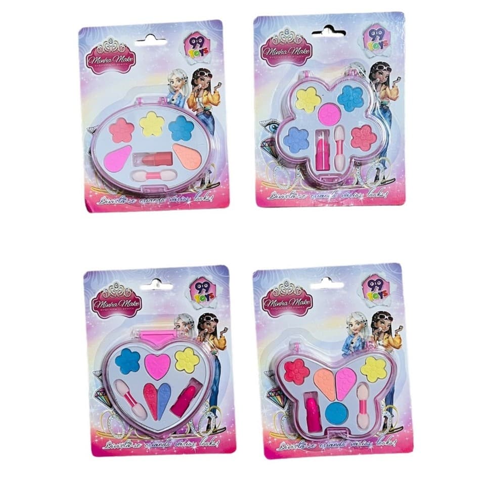 Estojo Kit Maquiagem Infantil Sombras Com Batom Maletina Maleta Meninas