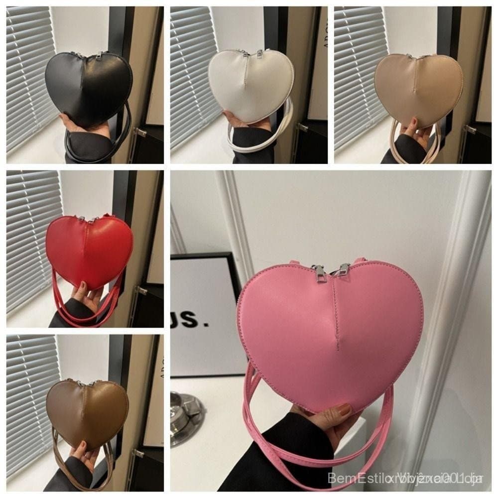 Bolsa de Ombro KODSP Coração de Amor, Estilo Coreano PU Transversal Pequena Bolsa de Telefone Coração Sólido