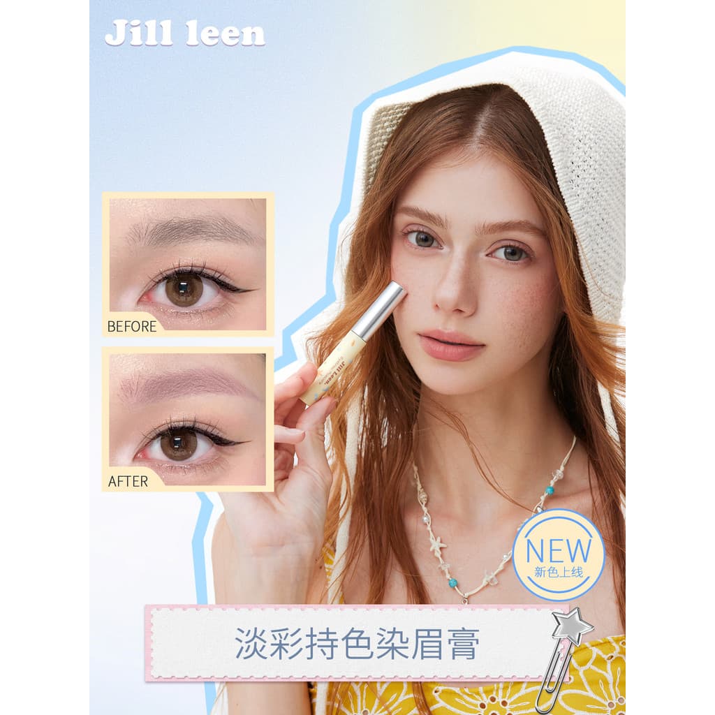 JILLLEEN cor clara veludo névoa tintura creme de sobrancelha Natural duradouro não-desbotamento creme de sobrancelha ini