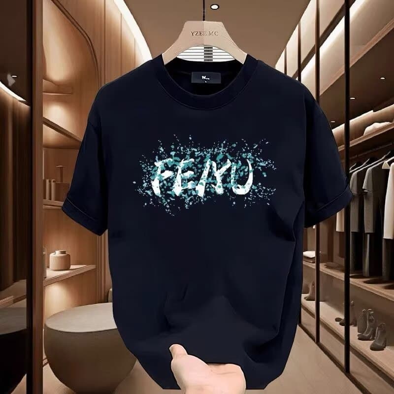 Camiseta masculina penteado puro algodão de manga curta 2024 novo estilo verão 200G pesado fio duplo Street Wear solto i