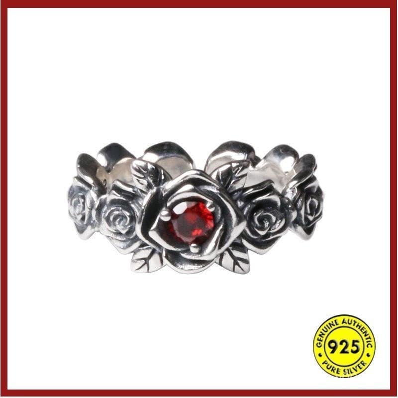 Anel De Flor Rosa Vintage Personalidade Moderna Nicho Design Joias Abertas Para Homens