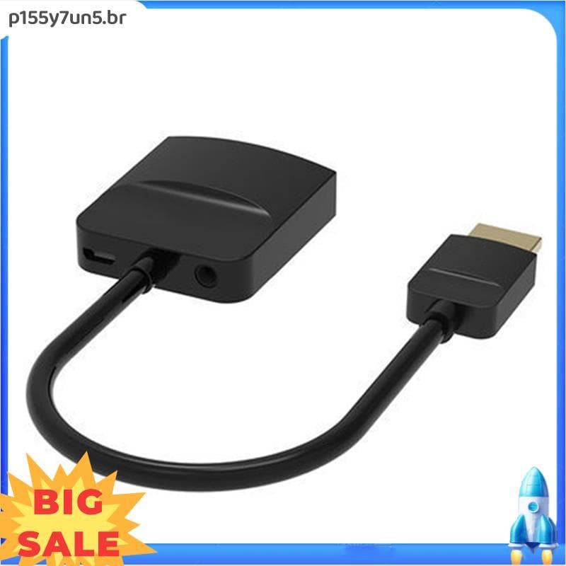 Adaptador Digital Para Analógico Cabo Conversor De Áudio E Vídeo Laptop Projetor Monitor Display A