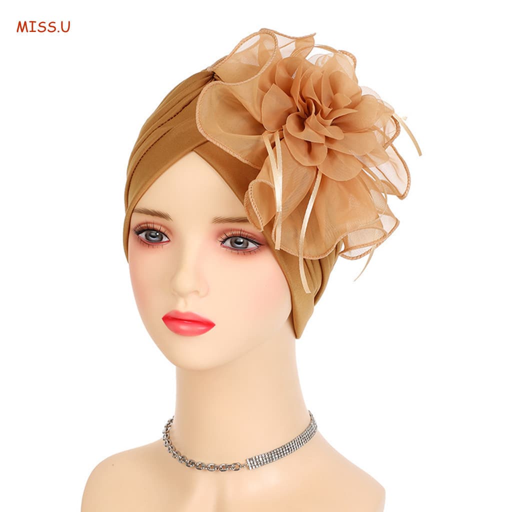 Chapéu Turbante Floral Grande Feminino Hijab Lenço Africano Perda De Cabelo Gorro Quimio Boné Envoltório De Cabeça