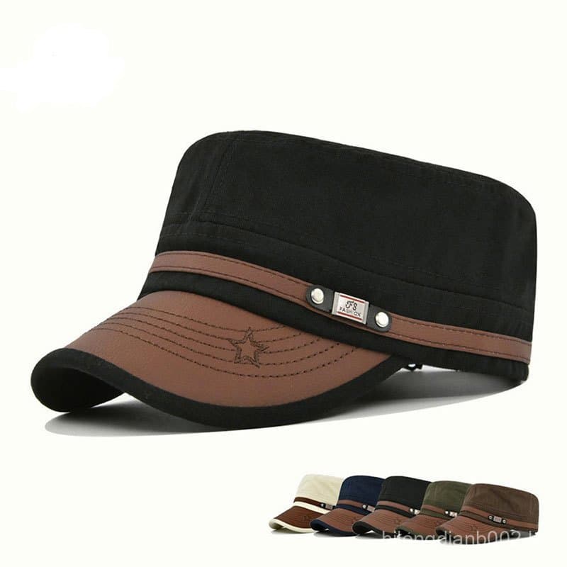 Moda Casual ajustável masculino feminino boné militar boné de beisebol de topo plano boné de viagem ao ar livre
