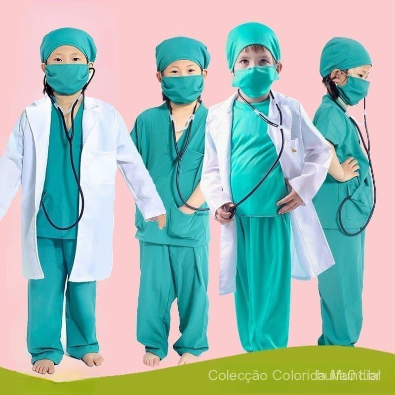 Fantasias de Médico e Enfermeiro para Crianças, Roupas de Cosplay para Meninos e Meninas, Traje para Festas e Brincadeir