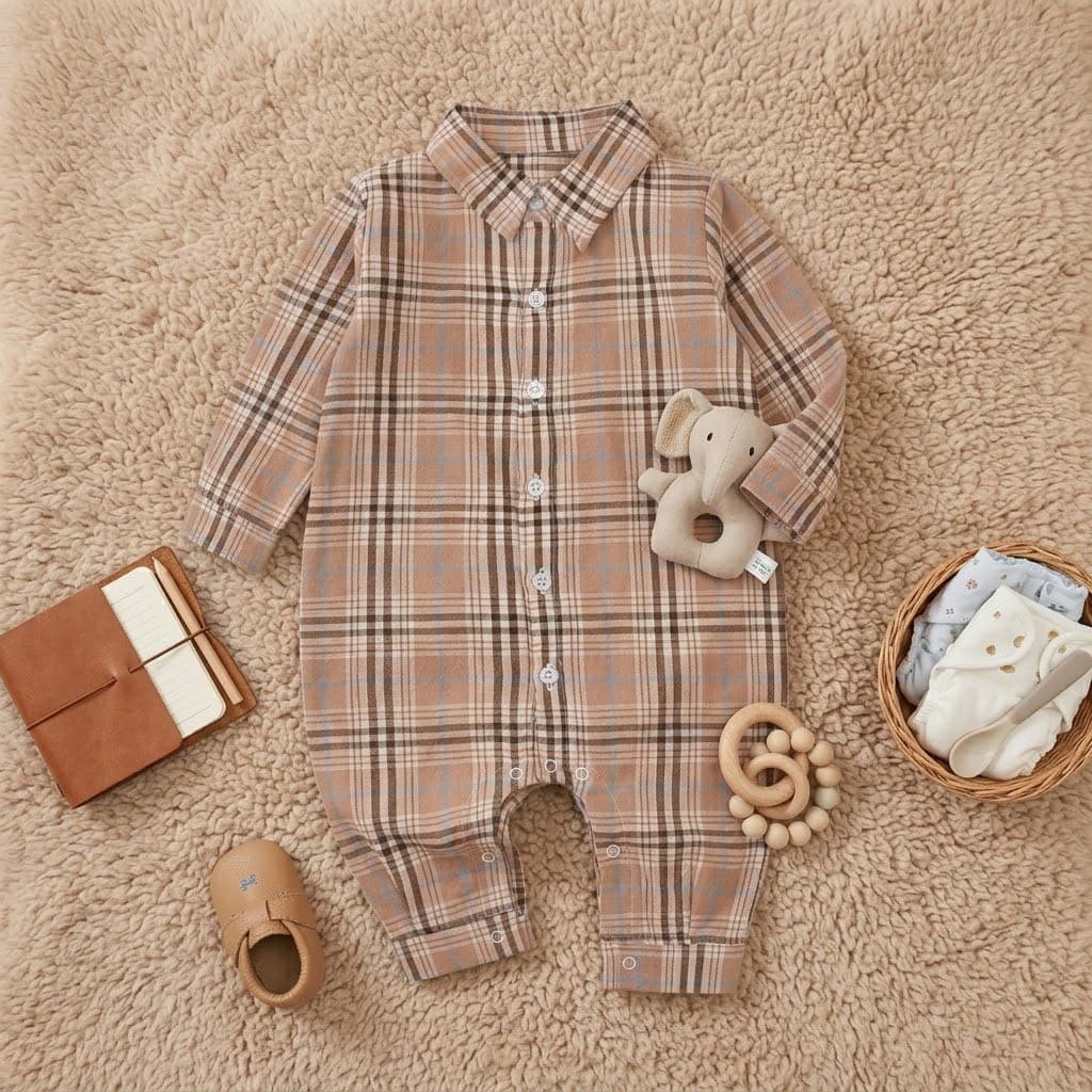 Macacão de bebê menino bebê cavalheiro macacão xadrez roupas recém-nascidos primavera outono estilo Preppy macacão de ma