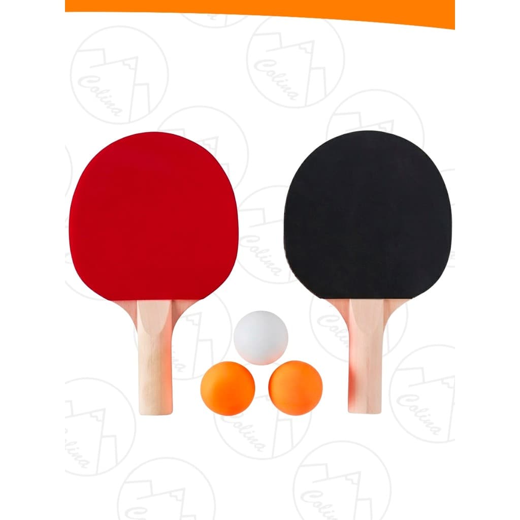 Kit Ping Pong Completo Com 2 Raquetes + 3 Bolinhas Tenis de Mesa Profissional
