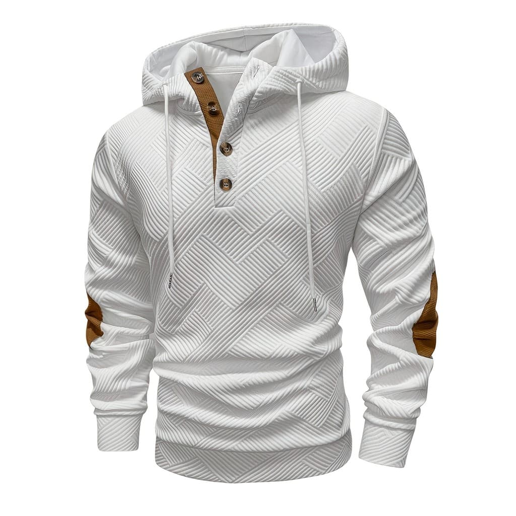Moletom Masculino Estiloso e Casual com Capuz, Design em Blocos de Cor, Manga Longa, Estilo Vintage JD0R