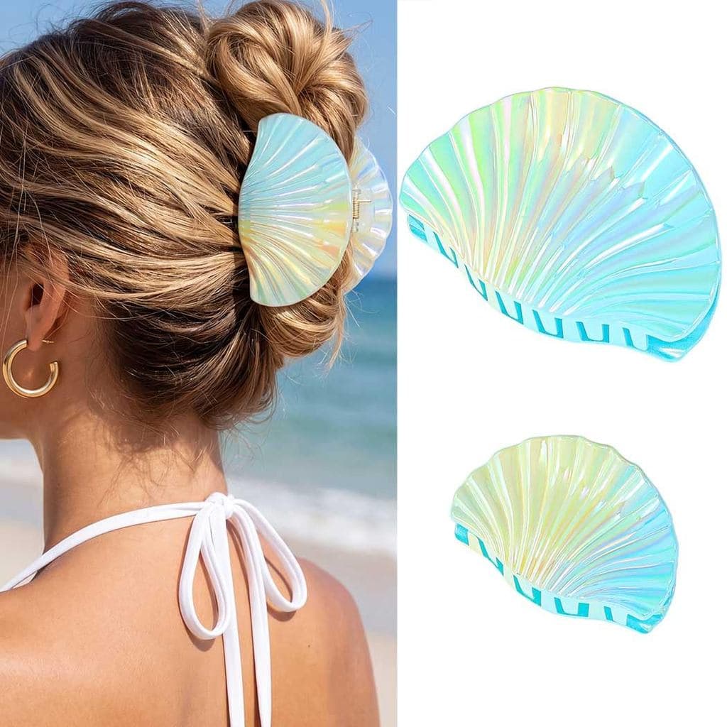 BARTOSI Presilhas de Cabelo em Acrílico Azul, Presilhas de Cabelo Fofas, Acessórios de Cabelo de Sereia para Mulheres e