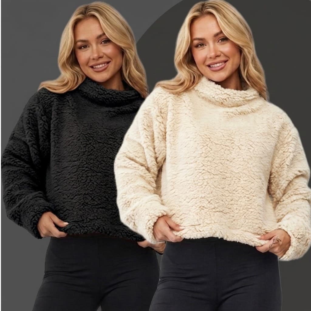 Blusa de Frio Teddy Feminina casaco de Sherpa Moda Blogueira Inverno Quentinho